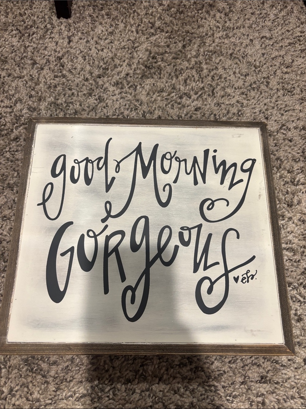 Good Morning Gorgeous Wall Art Sign - White and Black